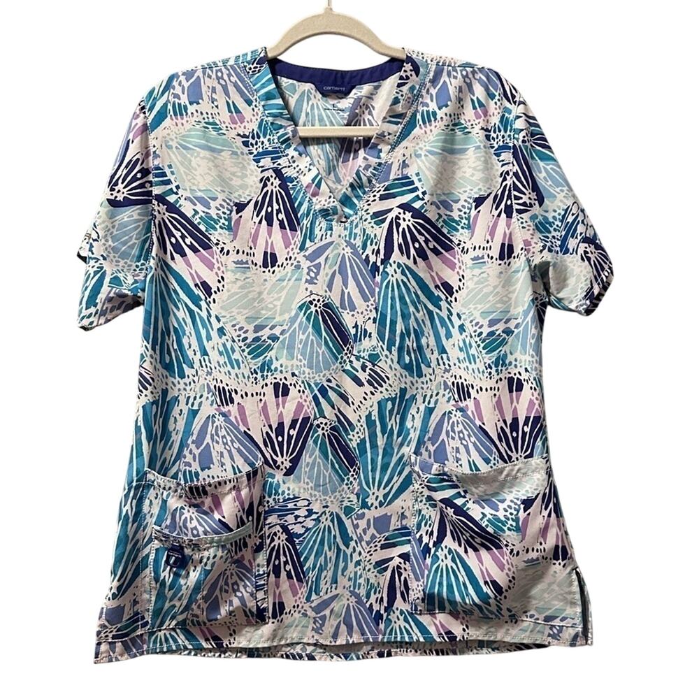 Carhartt scrub top butterfly wings large women